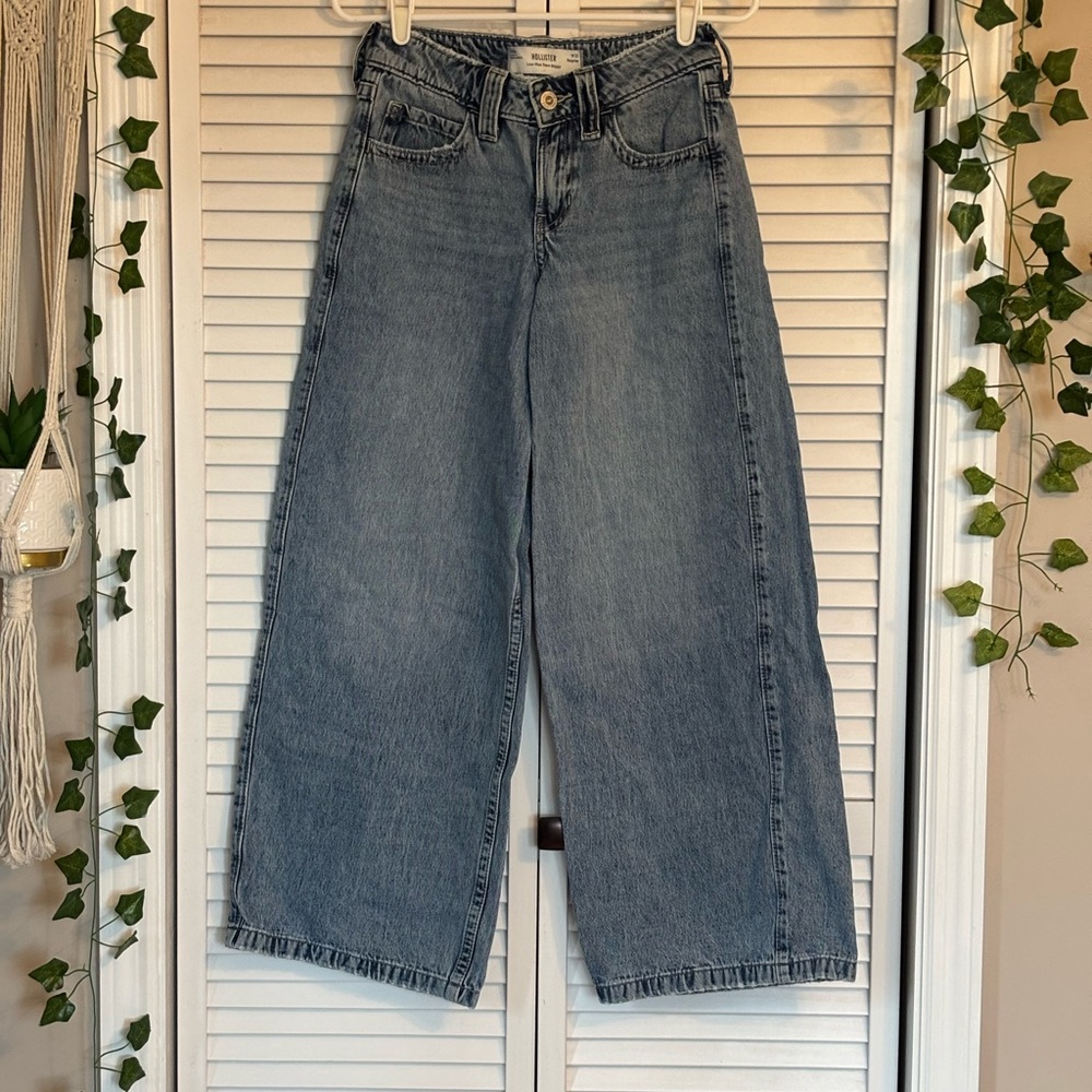 Hollister Light Blue ultra baggy low rise Jeans